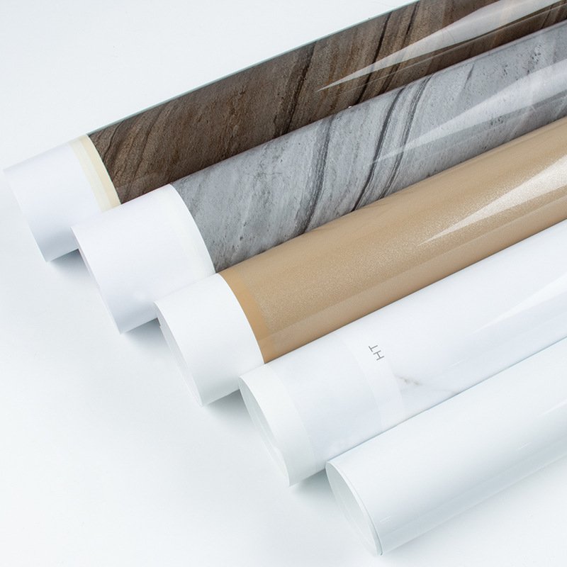 Non-self-adhesive waterproof PVC home decorative marble film rolls for various panel