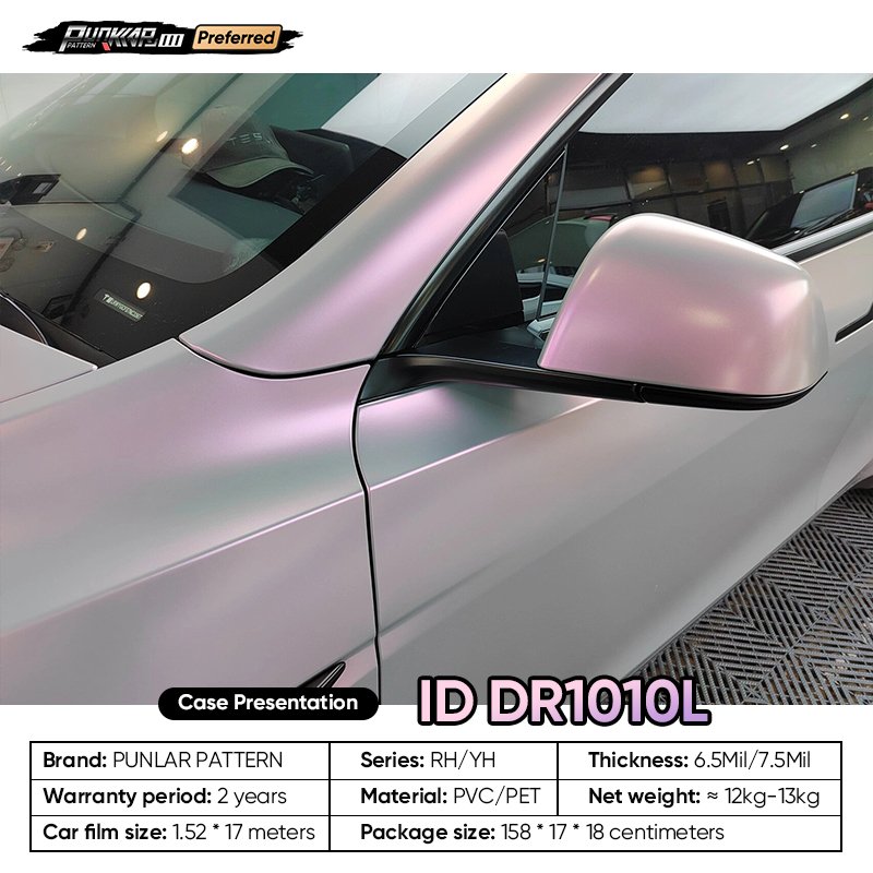 Customizable OEM Matte Dreamy Powder Car Wrap Vinyl PET High-Gloss PVC Film 1.52Wide Car Stickers Waterproof Color-Changing Film