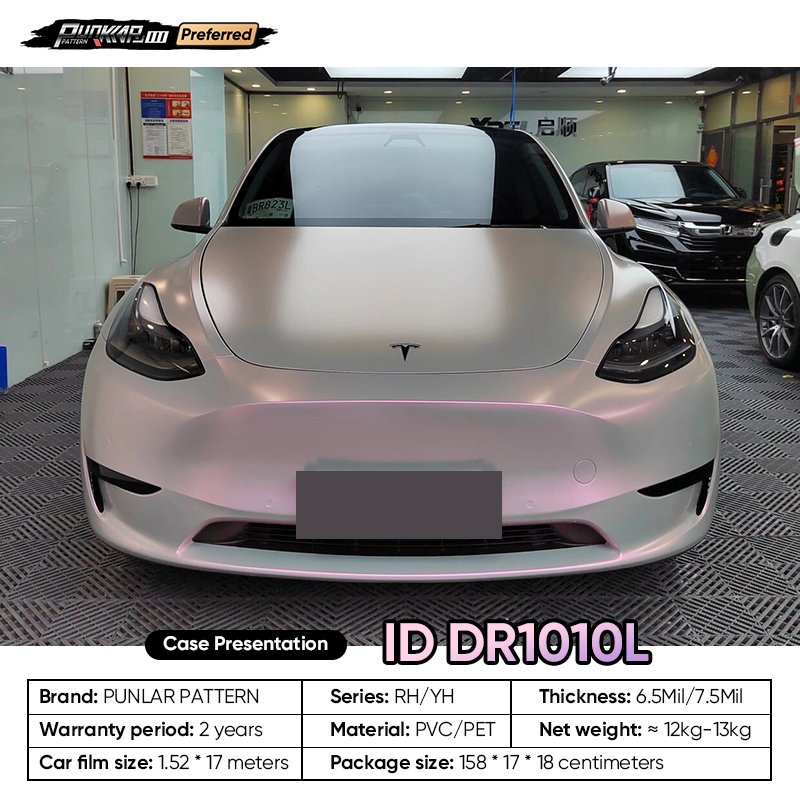 Customizable OEM Matte Dreamy Powder Car Wrap Vinyl PET High-Gloss PVC Film 1.52Wide Car Stickers Waterproof Color-Changing Film