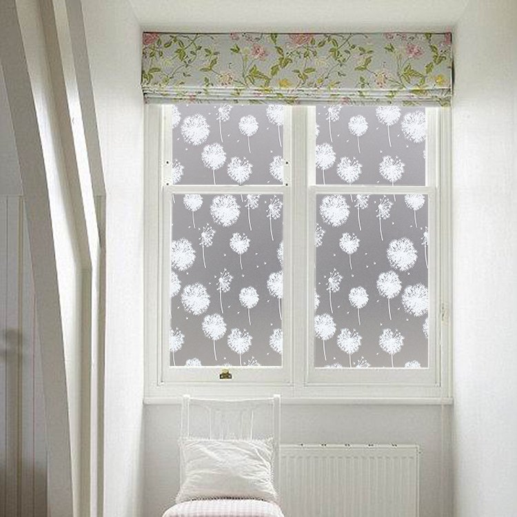 Privacy Control Frosted flower Removable Window Film Decoration
