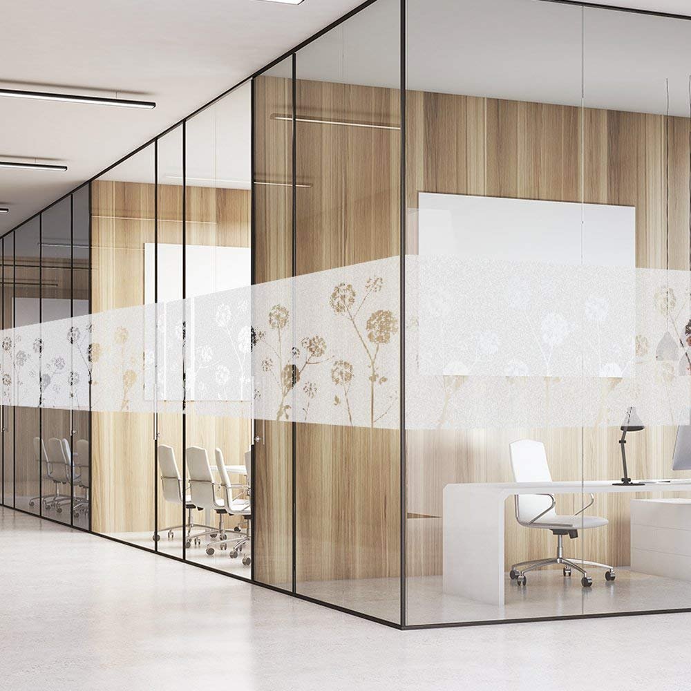 Privacy Control Frosted flower Removable Window Film Decoration