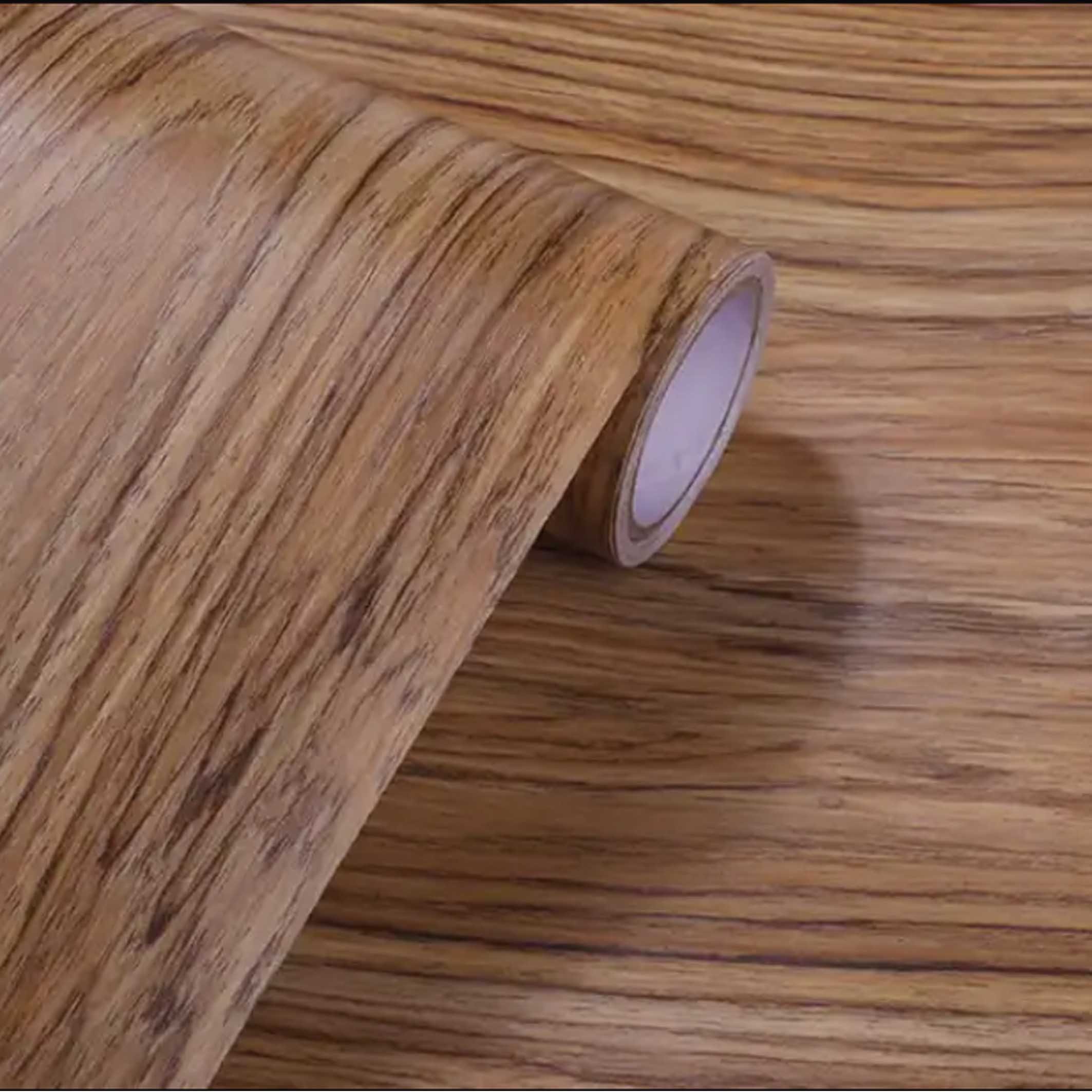 Wooden furniture sticker 3D effect wood color PVC decorative film wooden vinyl self adhesive sheet polyvinyl wrap roll for door