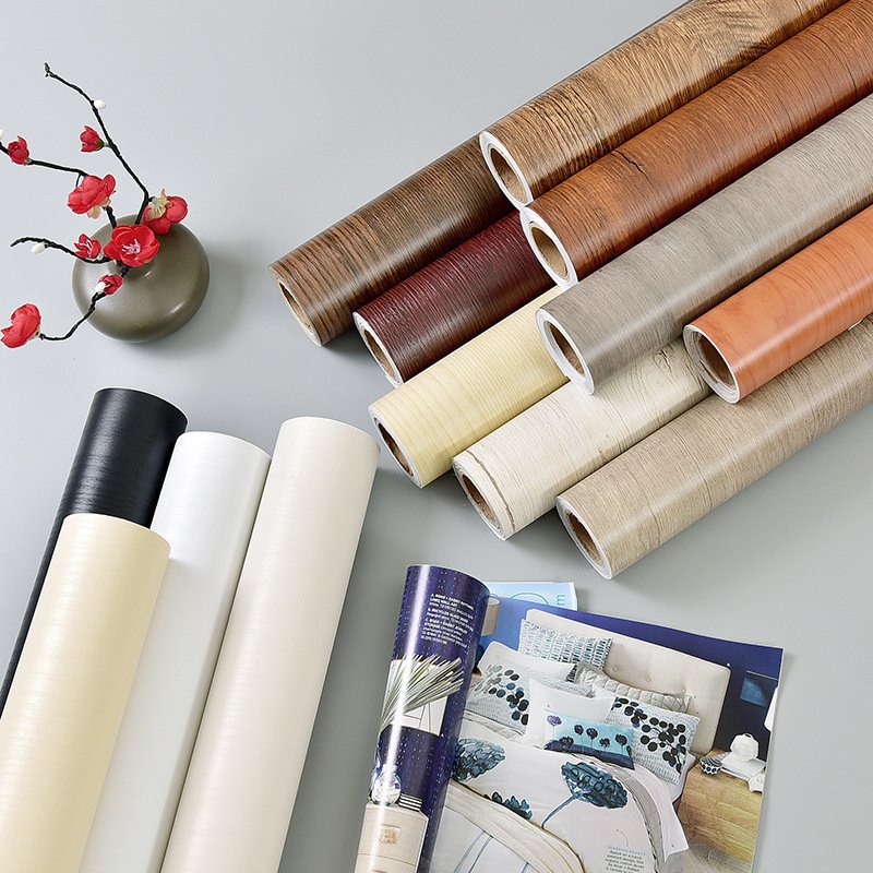decorative wallpaper pvc wooden grainy furniture film