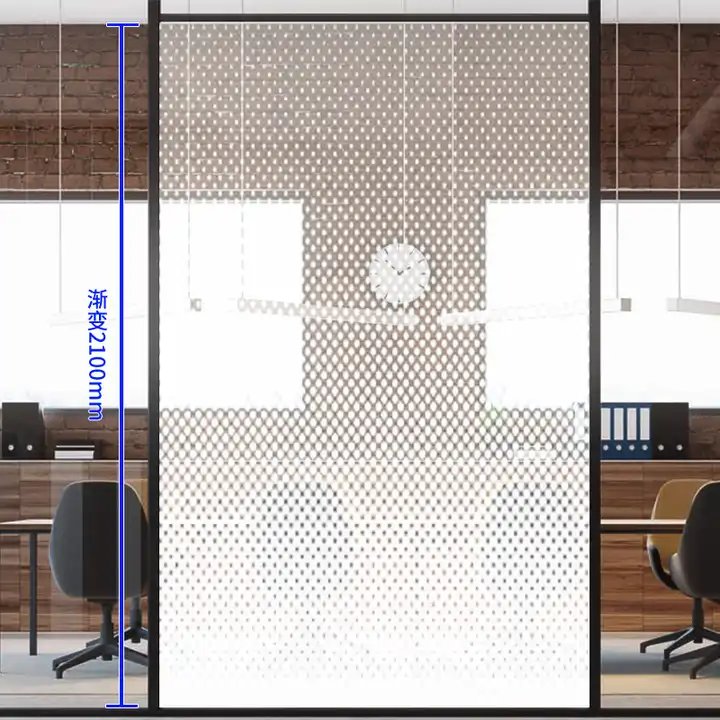 One Way Gradient Window Film White Dot Glass Tint Door Glass Decoration Stickers Decoration Film