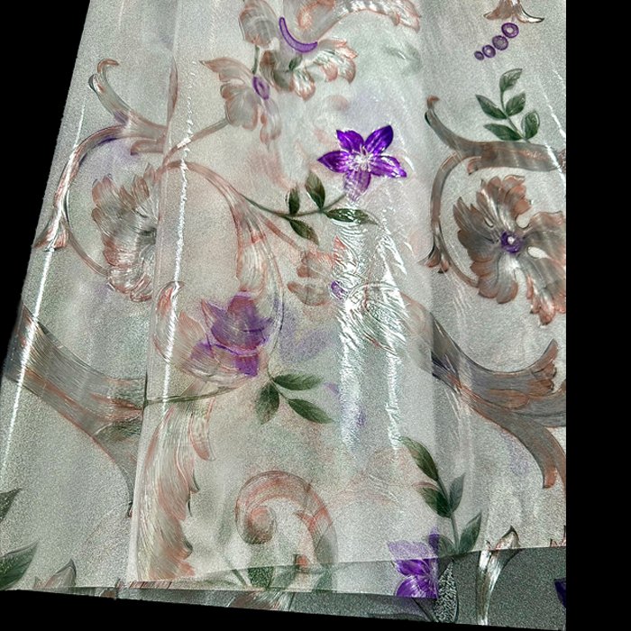 Colorful Modern Embossed PVC Glass Film 60cm Width Stylish and Elegant Decorative Roll for Hotel Spaces