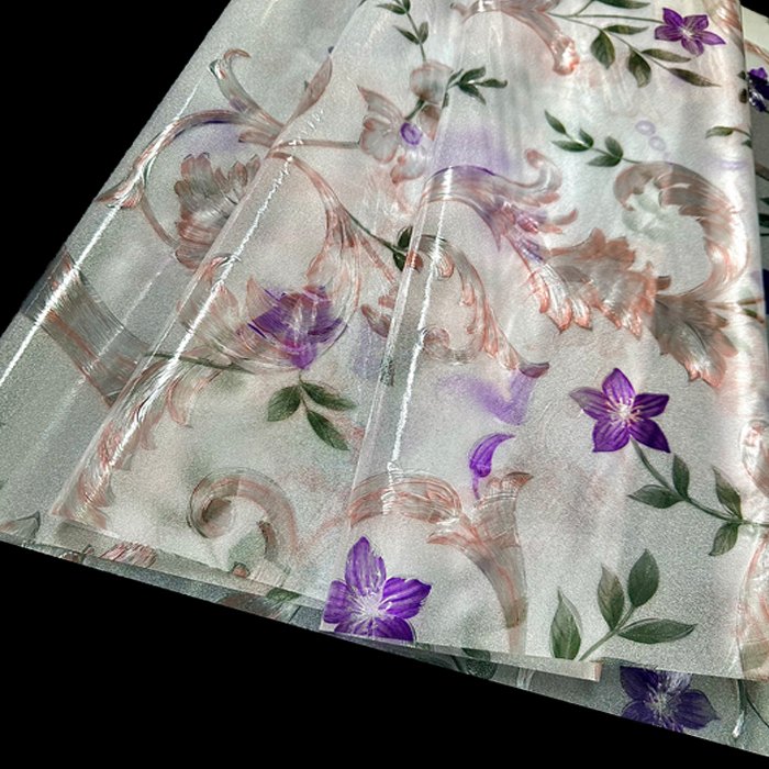 Colorful Modern Embossed PVC Glass Film 60cm Width Stylish and Elegant Decorative Roll for Hotel Spaces