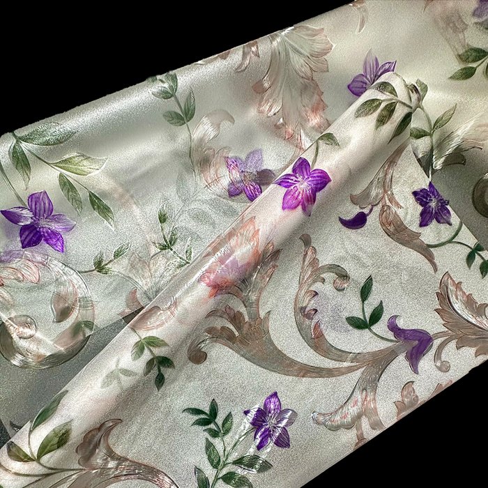 Colorful Modern Embossed PVC Glass Film 60cm Width Stylish and Elegant Decorative Roll for Hotel Spaces