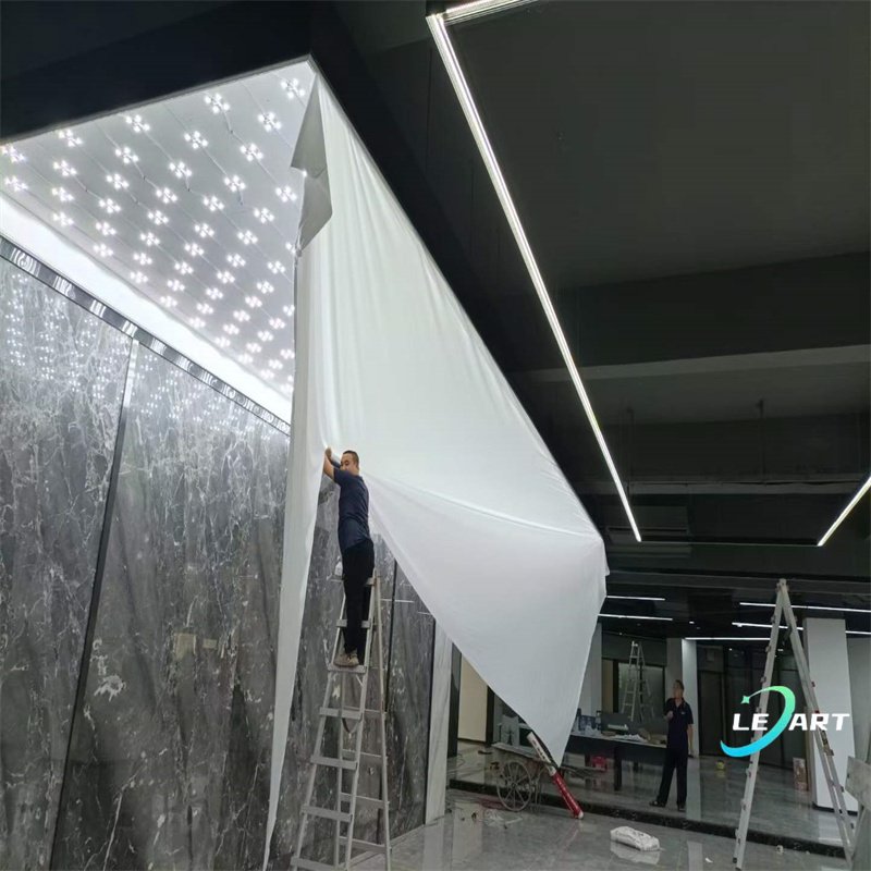 Home interior decor material 0.18mm 0.25mm Thickness fireproof Grade B2 PVC Translucent stretch ceiling film