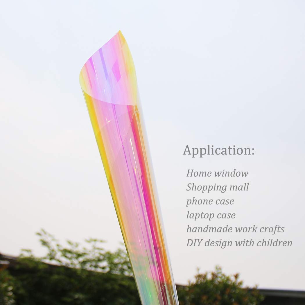 55inchx100ft dichroic decorative film used in vertical applications on surface of interior glass and outside glass wall