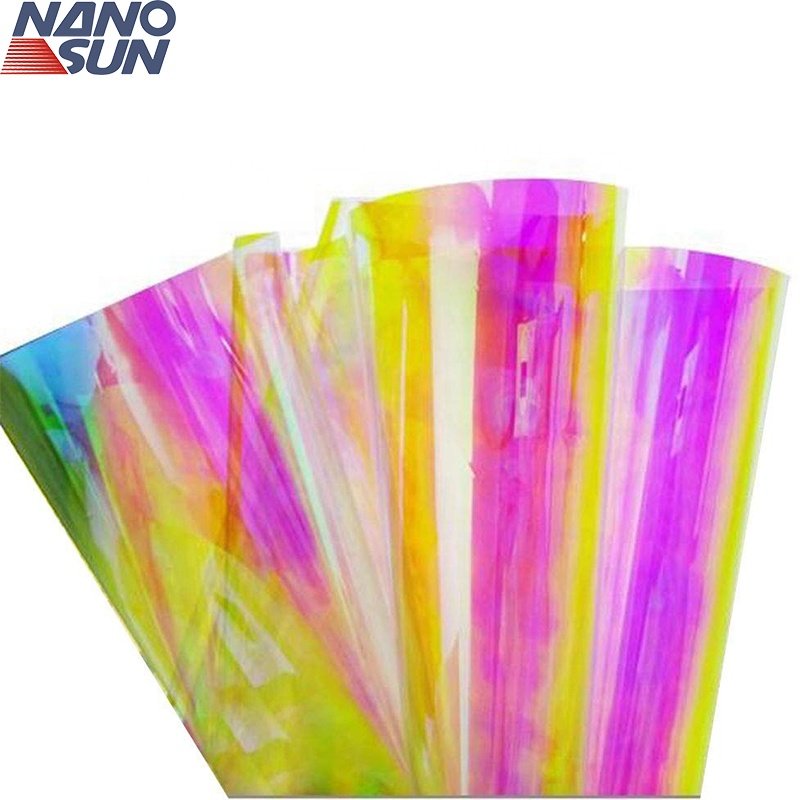 55inchx100ft dichroic decorative film used in vertical applications on surface of interior glass and outside glass wall