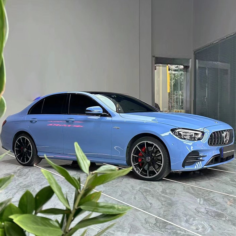 WRAPMASTER 1.52*17m Dirt-resistant Heat-resistant Easy-to-install Piano China Blue TPU PPF Car Scratch Paint Protection Film