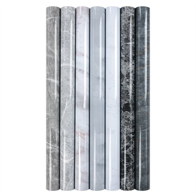 Modern Marble Film Decorative Wallpaper rolls Non Self Adhesive with High Gloss Surface for Wall Furniture & Door Decoration