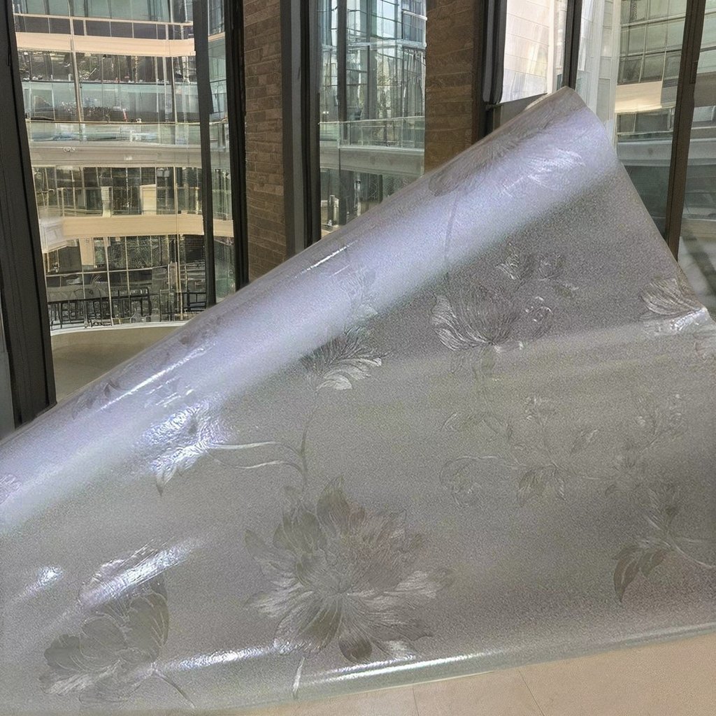 Modern Design Style Color-Printed Tulip Glass Electrostatic Decorative Film for Hotel Windows