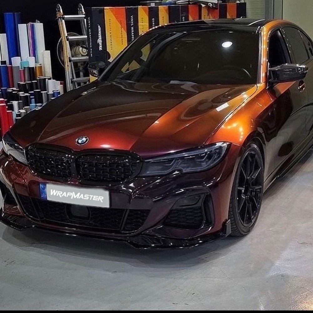 WRAPMASTER 1.52*18 meter black red super gloss chameleon car vinyl wrap vehicle wraps