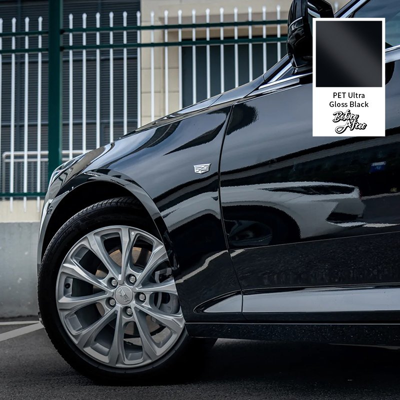Glossy Piano Black PVC Vehicle Air Free Super Crystal Color Change Self Adhesive Foil Wrap Vinyl Film Black self-repairing film