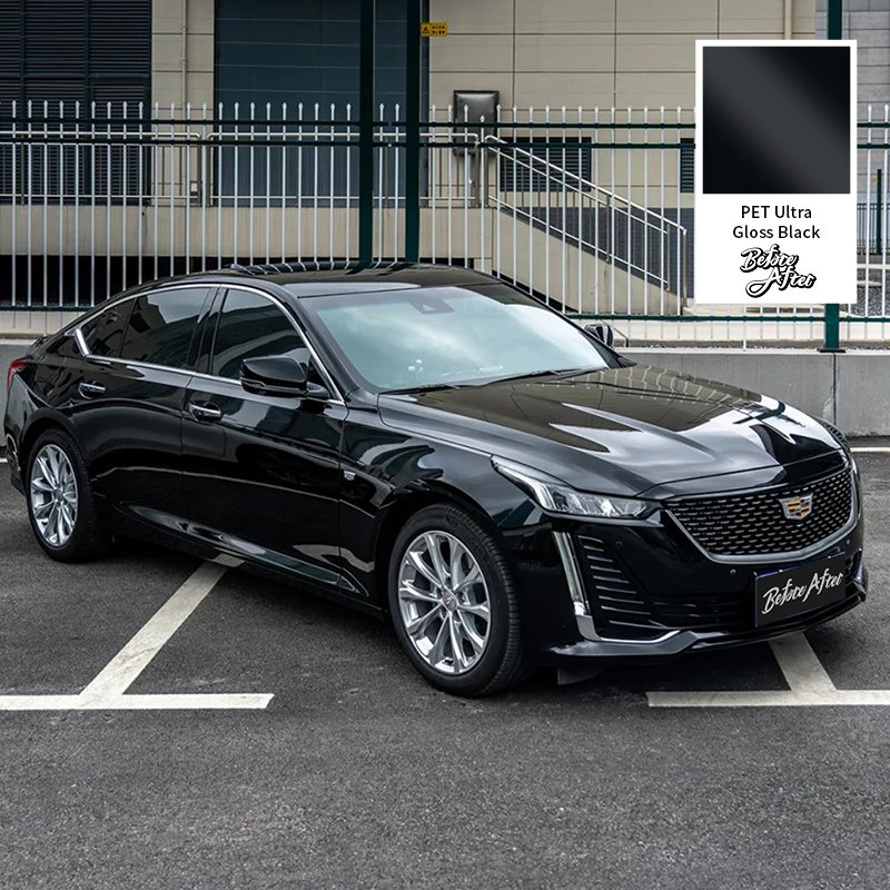 Glossy Piano Black PVC Vehicle Air Free Super Crystal Color Change Self Adhesive Foil Wrap Vinyl Film Black self-repairing film