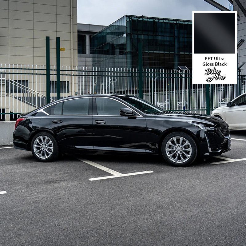 Glossy Piano Black PVC Vehicle Air Free Super Crystal Color Change Self Adhesive Foil Wrap Vinyl Film Black self-repairing film