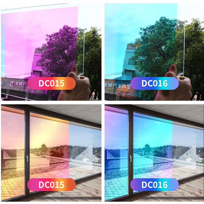 Decorative Self Adhesive Dichroic Decorative Rainbow Building Tint Reflective Window Film