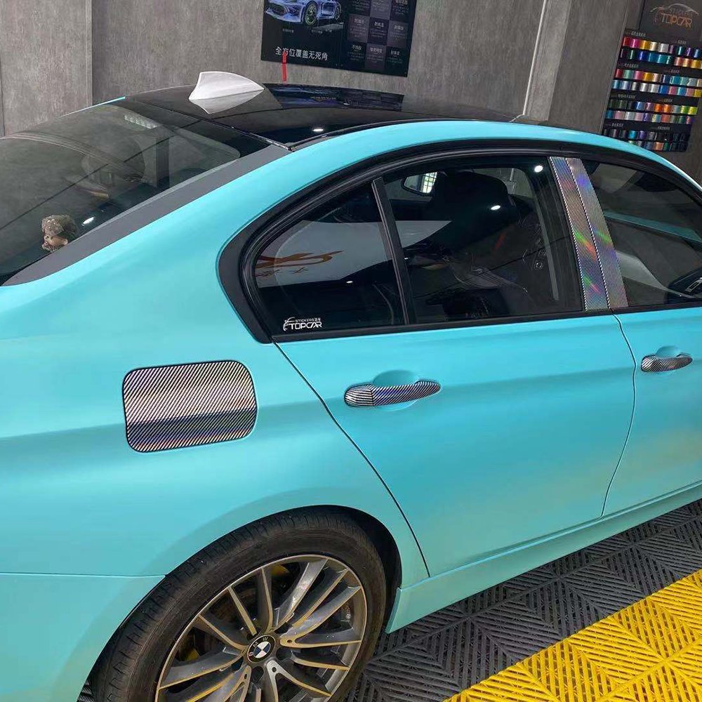WRAPMASTER 1.52*18m Satin Metallic Tiffan* Blue PVC Car Sticker Vehicle Wrap Vinyl Car Wraps