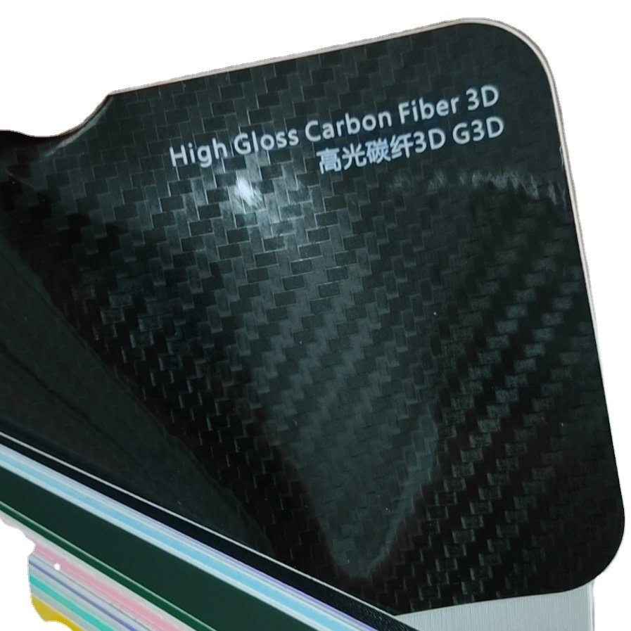 Wholesale Factory Price HighiGloss Carbon Fiber 3D Color Self-adhesive Decoration Roll Film Vehicle Auto Sticker Vinyl Car Wrap