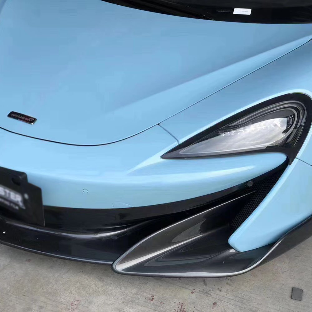 WRAPMASTER 5*59FT Self Adhesive Super Glossy Crystal Light Blue Hood Vinyl Wrap Car Decoration Film Vehicle Vinyl Wrap