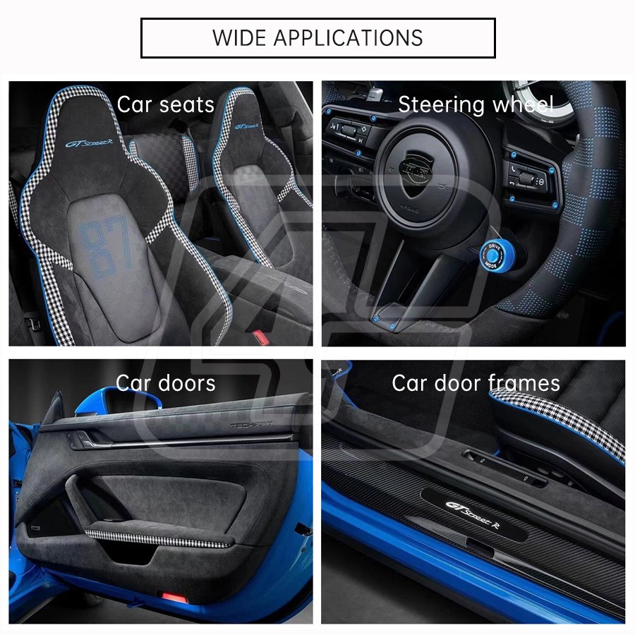 0.4mm Velvet Suede PVC Faux Artificial Upholstery Synthetic Self Adhesive Leather Sticker Roll for Car Interior Repair