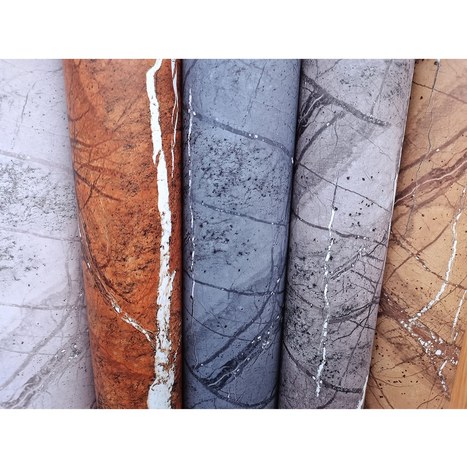 Stone Design White Marble PVC Decorative Film For Kitchen Countertops