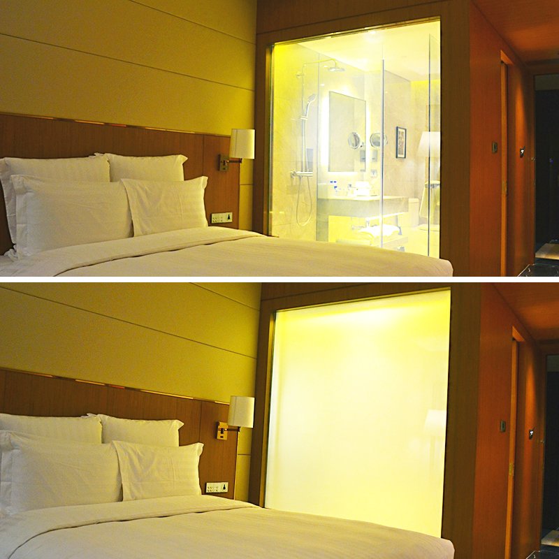 Switchable PDLC Smart film Magic Glass Laminated Safe Glass For Villa Room Partition
