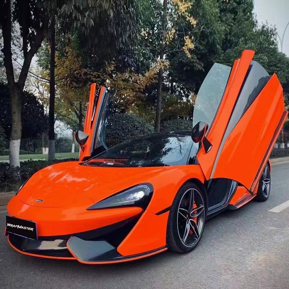 WRAPMASTER 1.52*18metre fluorescent orange gloss original paint custom auto car vinyl wrap