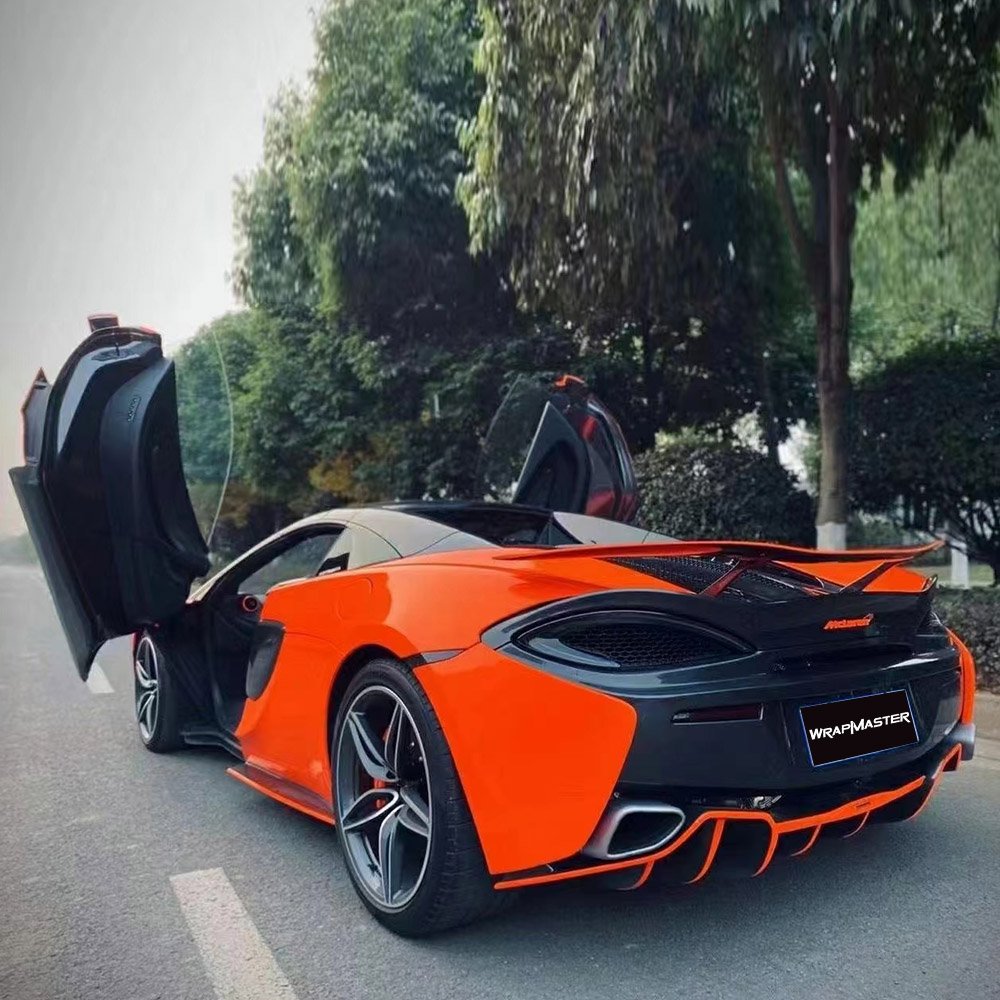 WRAPMASTER 1.52*18metre fluorescent orange gloss original paint custom auto car vinyl wrap