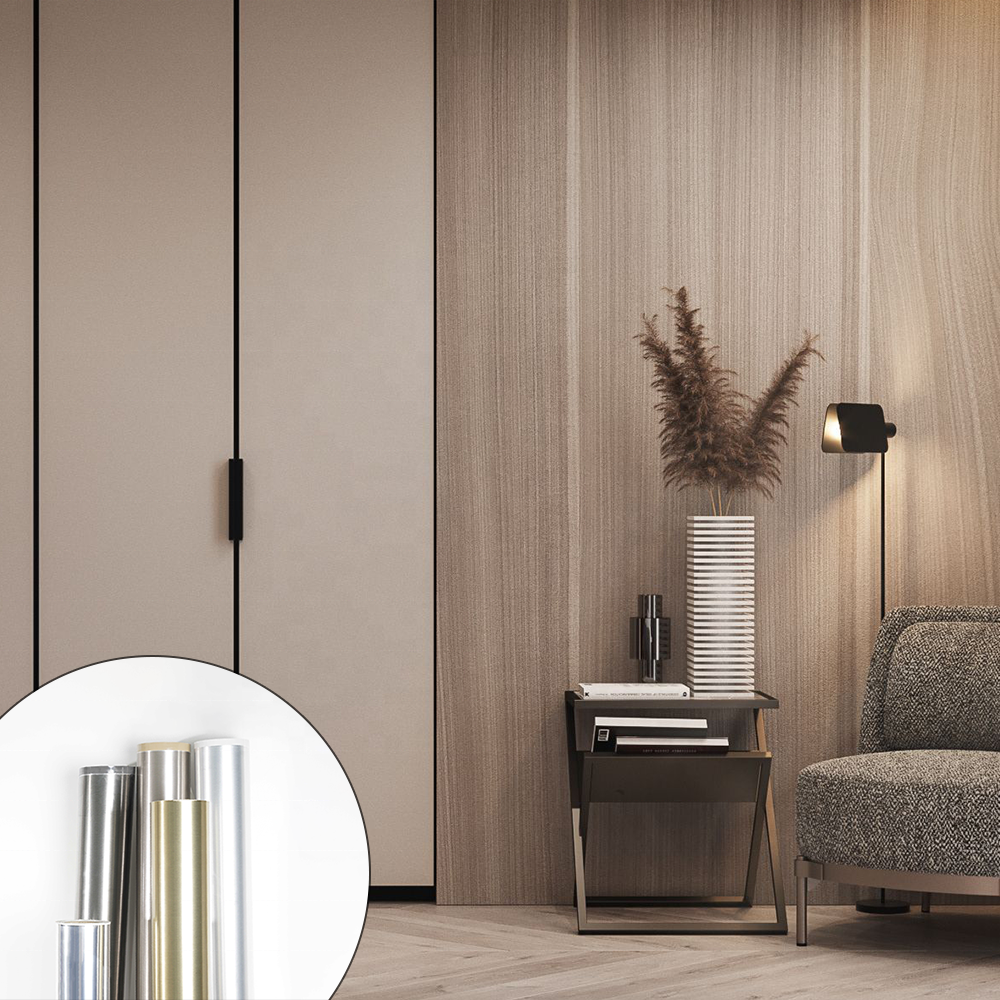 Anti Metal Brushed Heat Transfer Film Panels Hot Stamping Type PET/PETG Decorative Film for Home Appliance