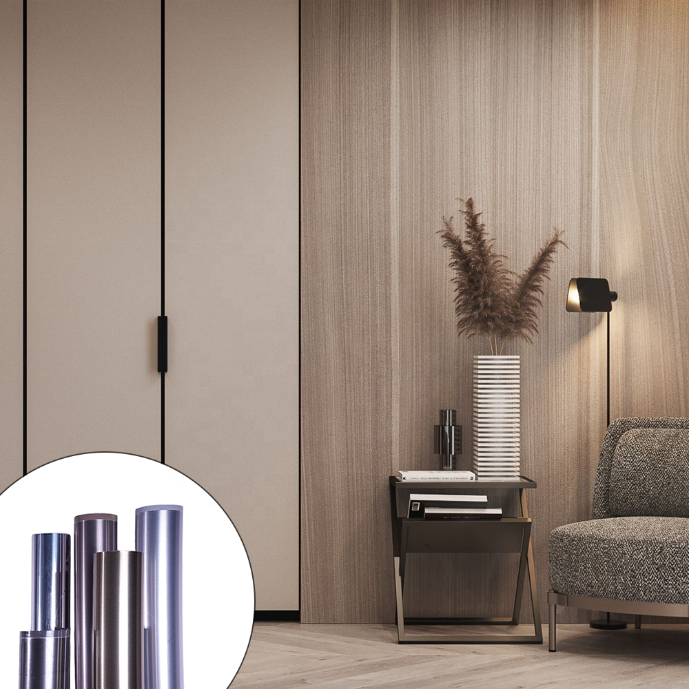 Anti Metal Brushed Heat Transfer Film Panels Hot Stamping Type PET/PETG Decorative Film for Home Appliance