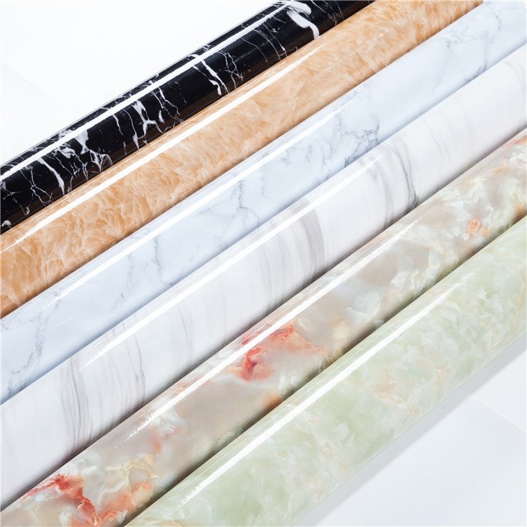 Marble Stone PVC Foil for MDF Vacuum Press PVC Decoration Film for Kitchen Cabinet Door