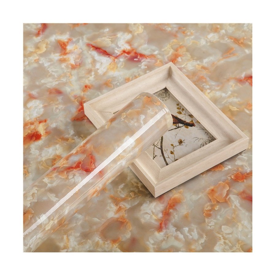 Marble Stone PVC Foil for MDF Vacuum Press PVC Decoration Film for Kitchen Cabinet Door
