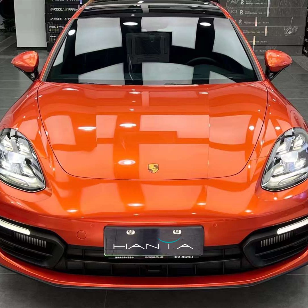 Premium PET Ultra Gloss Metallic Color Vinyl Bay Orange Auto Wrapping Film