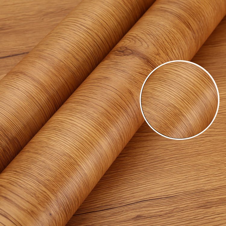 Water Based Glue wood grain self adhesive decorative cold lamination PVC film for restaurant