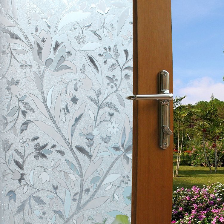 Embossed Floral Shower room Glass Decorative window film