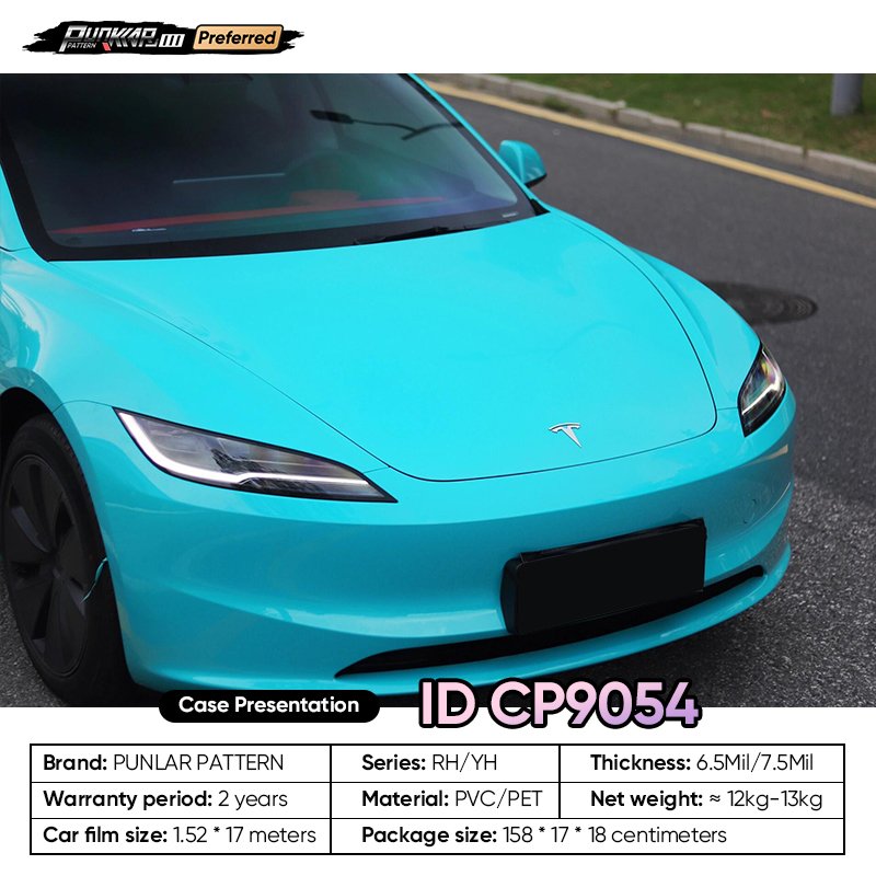 Factory Original Color Blue Car Wrap Vinyl PET High-Gloss PVC Film 1.52CM Car Stickers Waterproof Color-Changing Film