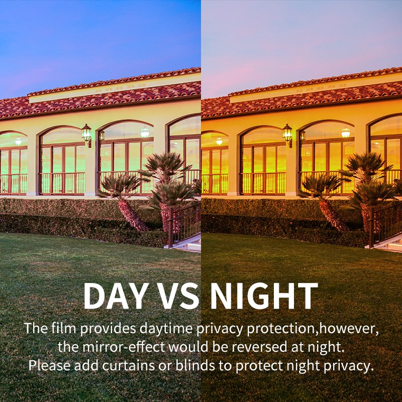 100% Sun Blocking Privacy Protection Glass Window Tint Films Heat Control for Home Kitchen Office