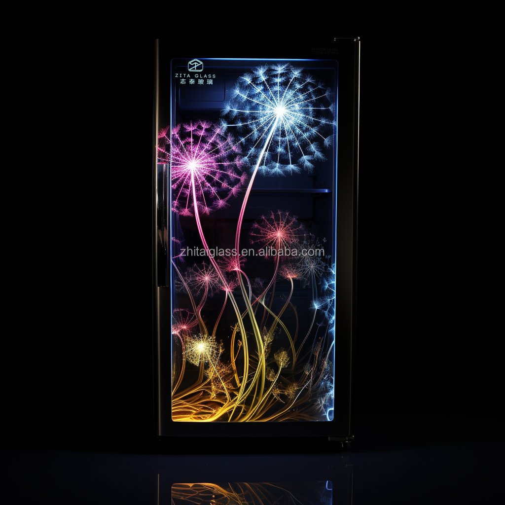 Custom Digital Printed Glass Flower On Tempered Laminated decorative Architectural Glass Home Appliance Print Glass Panel