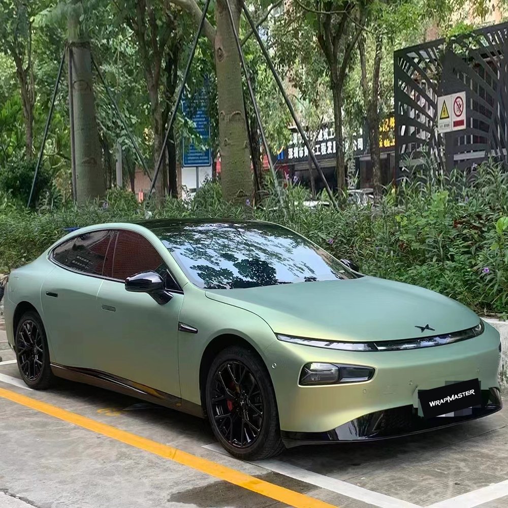 Low-Tack Solvent Acrylic PET Liner City Green Bamboo Car Wraps Vinyl Stickers Car Wrapping Film