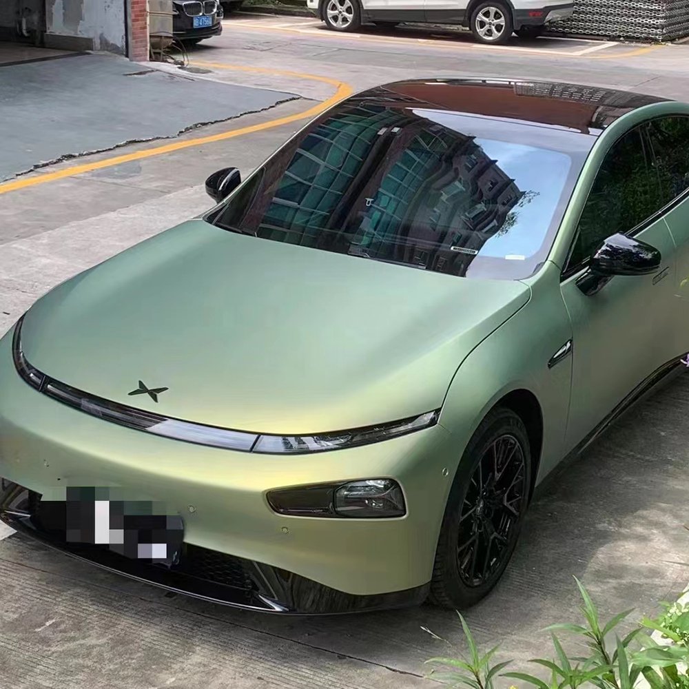 Low-Tack Solvent Acrylic PET Liner City Green Bamboo Car Wraps Vinyl Stickers Car Wrapping Film