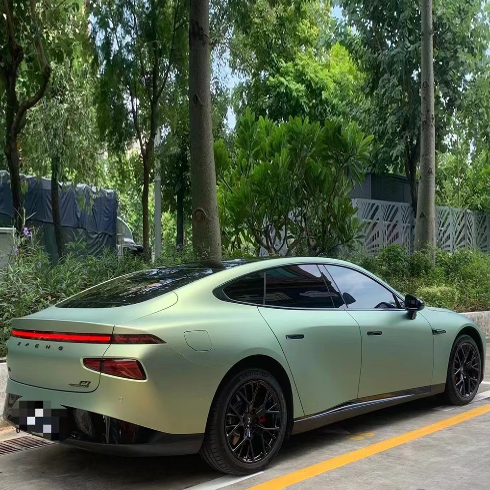 Low-Tack Solvent Acrylic PET Liner City Green Bamboo Car Wraps Vinyl Stickers Car Wrapping Film