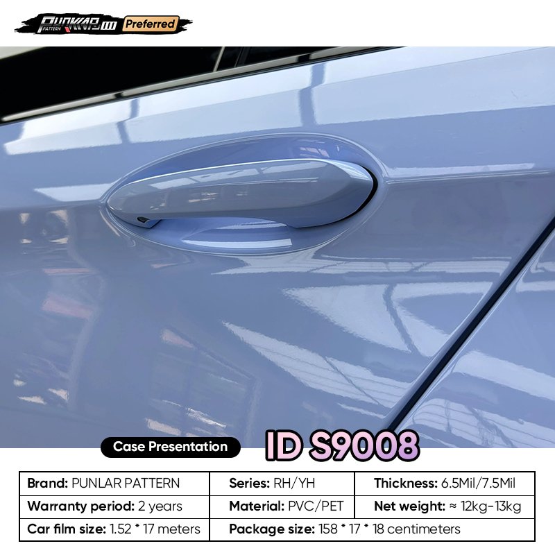 Customizable OEM Blue PET Vinyl Film High-Gloss PVC Film 1.52 Cm Wide Waterproof Color-Changing Film