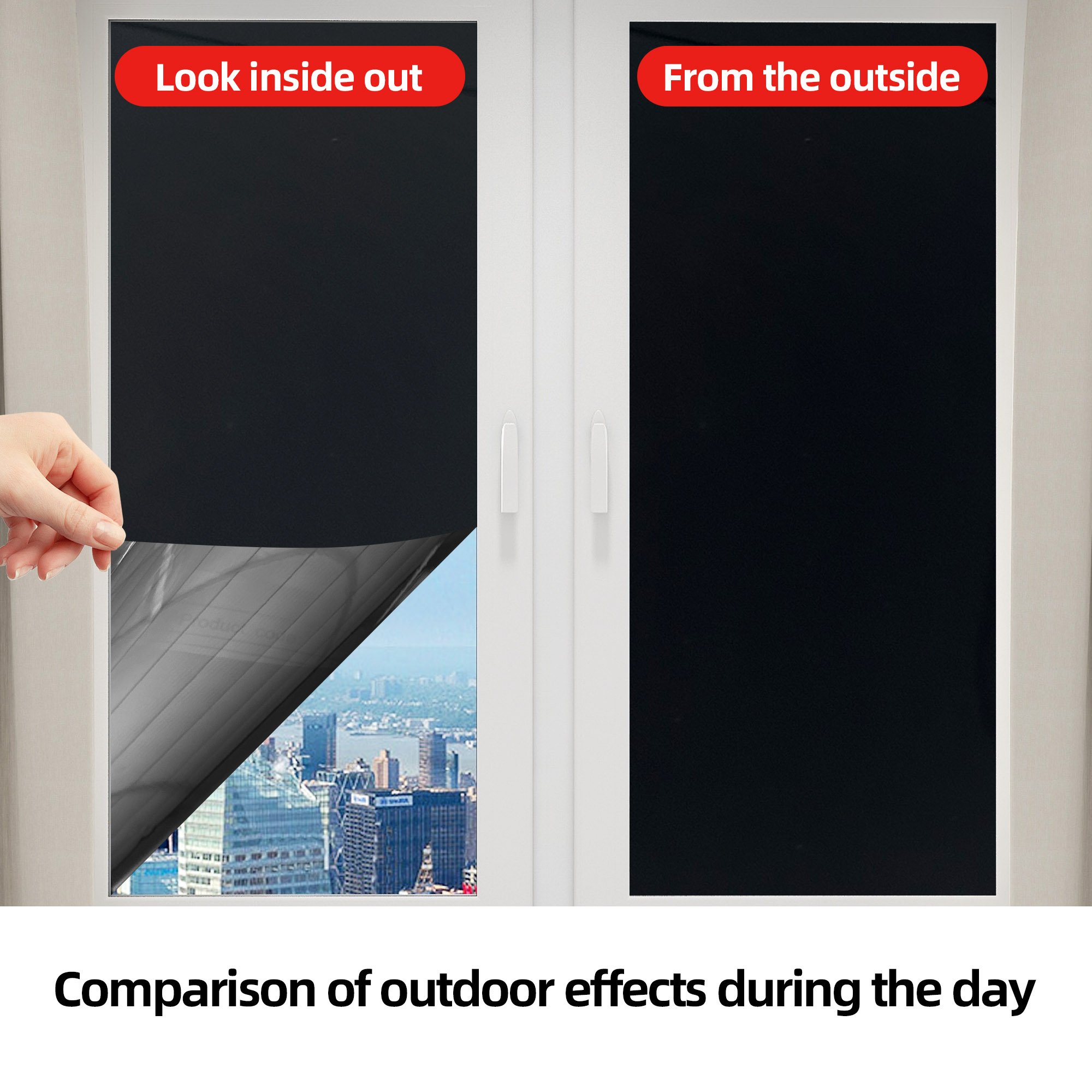 1.52*30M VLT5% One Way Black Silver Building Glass Solar Control Reflective Mirror Effect Decoration Window Tint Film Made PET