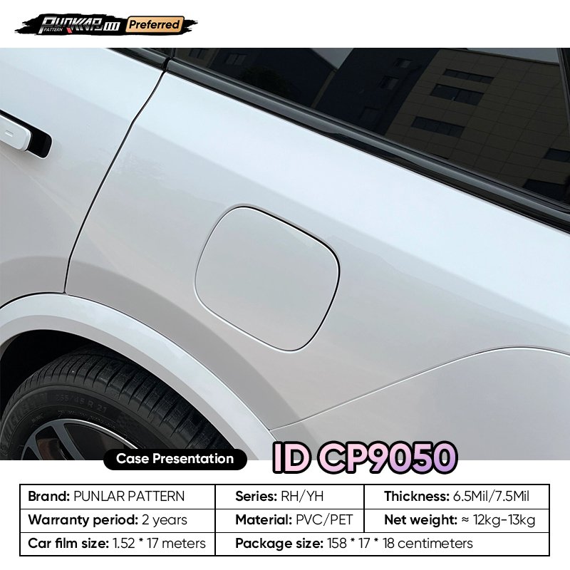 Factory Original Color White Car Wrap Vinyl PET High-Gloss PVC Film 1.52CM Car Stickers Waterproof Color-Changing Film