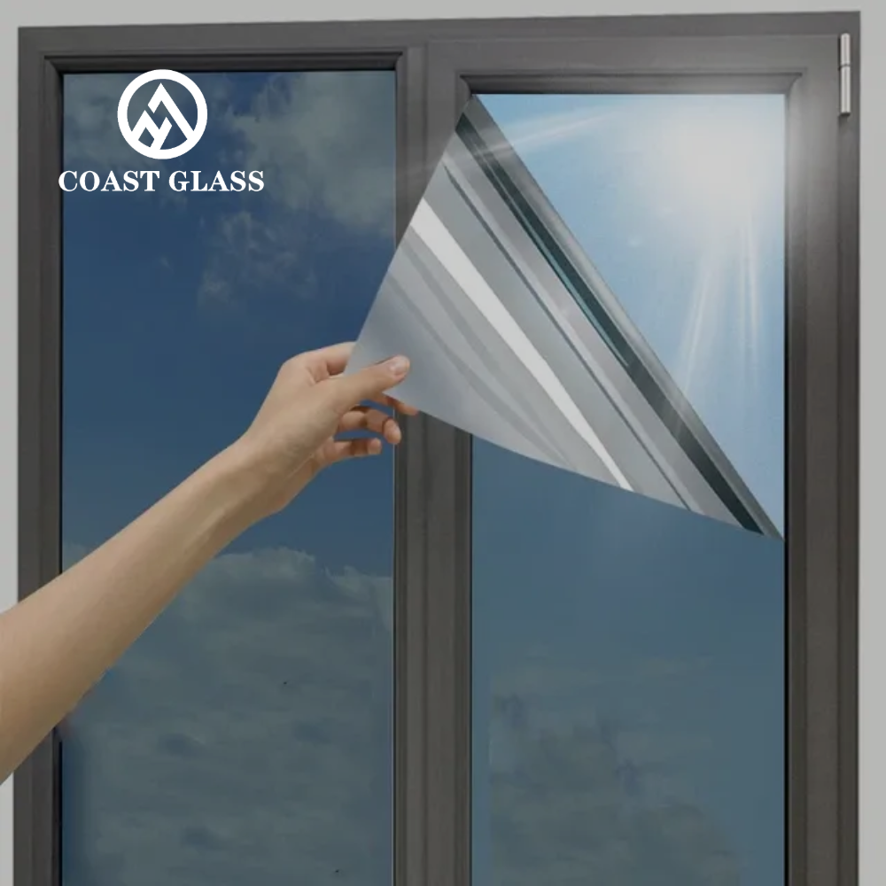 One Way Vision Blue Black Silver Color Privacy Vinyl One Way Mirror Film for Windows