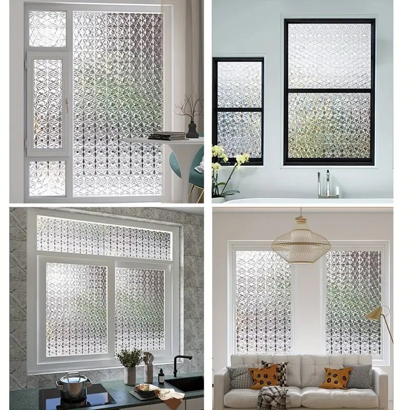 Add Elegance to Your Home with This Blooming Flowers Window Privacy Decorative Film!