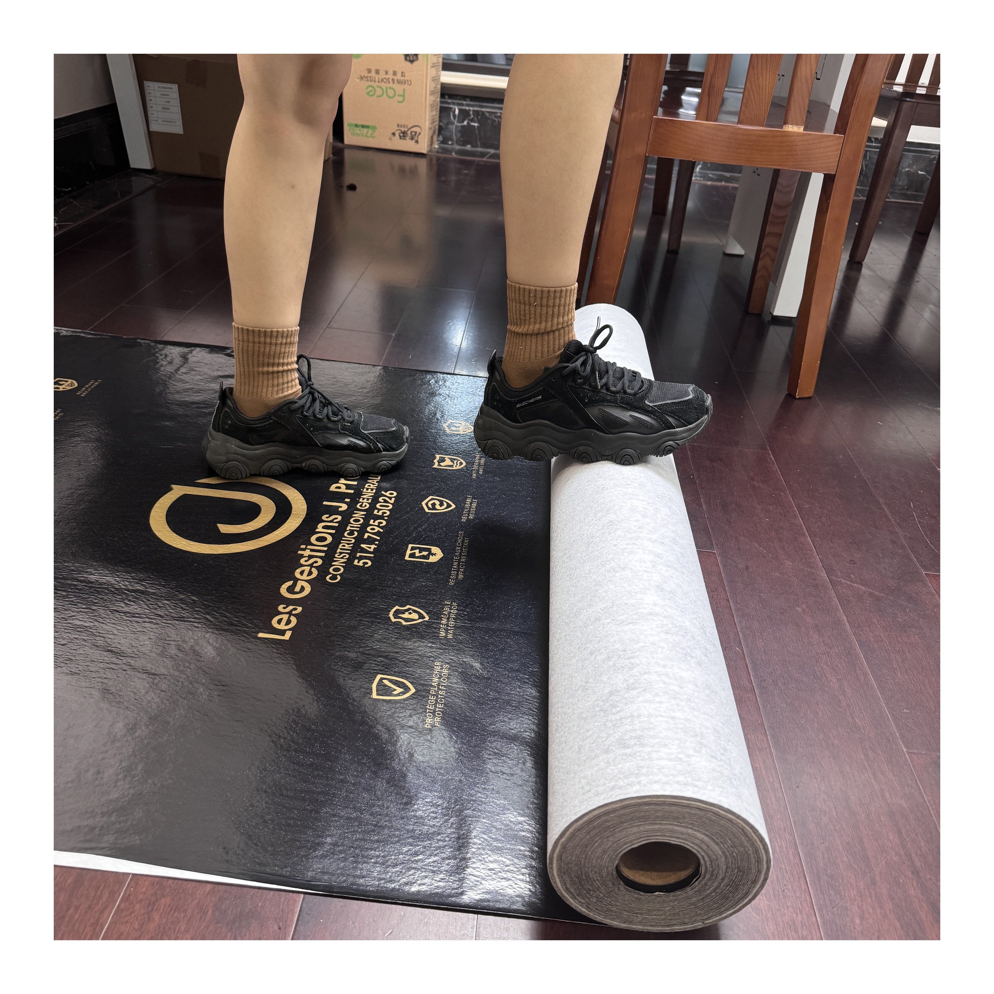 Protection Film Roll for Construction & Renovation Adhesive Sticky Temporary Floor Protection Film