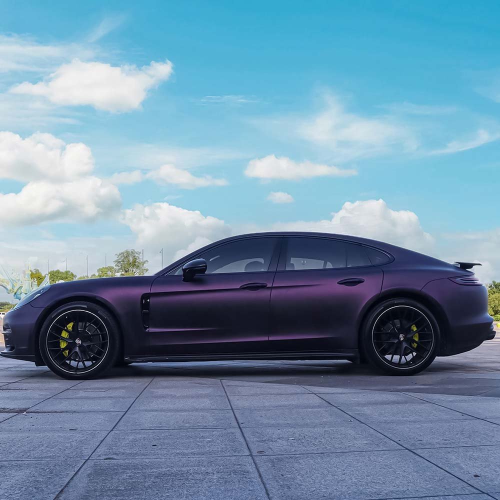 Spot Wholesale New Satin Black Magic Purple Car Sticker PVC Car Body Protective Film Car Decorative Wrap Vinyl